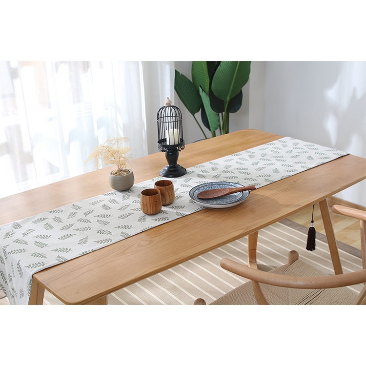 Plant Handmade Printed European Polyester Linen Turkish Luxury Table Runner Wedding