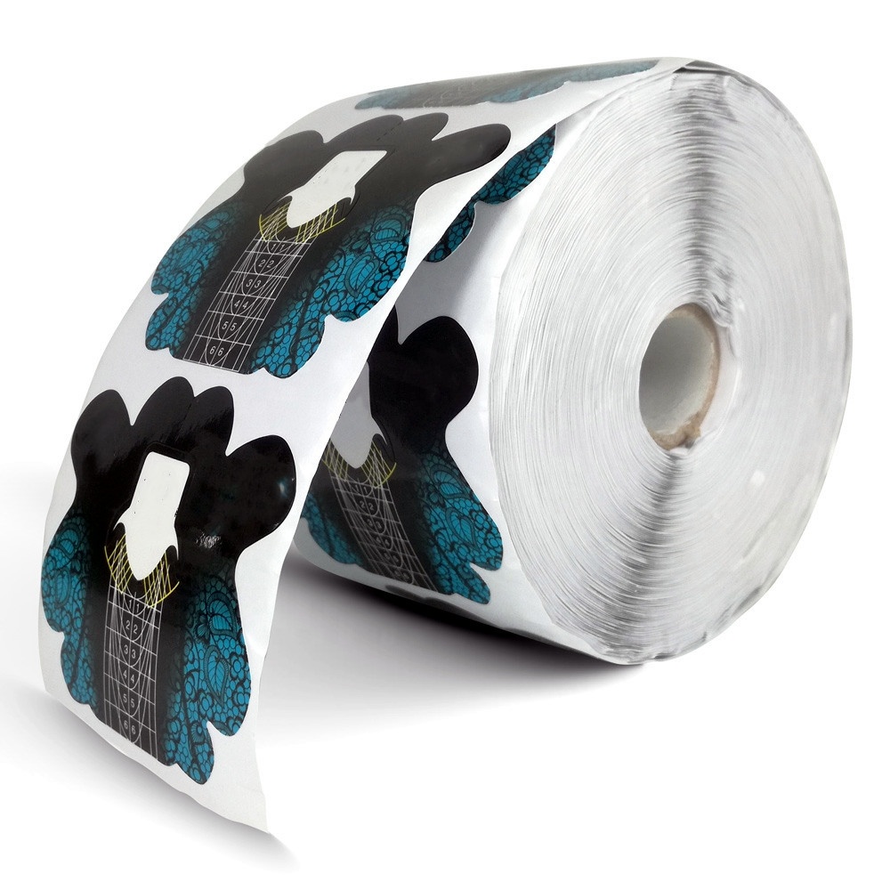 Qianya Wholsesale OEM Nail Forms Custom Private Label Nail Art Paper Double Thick Strong Paper Dual Extension Nail Form 500pcs