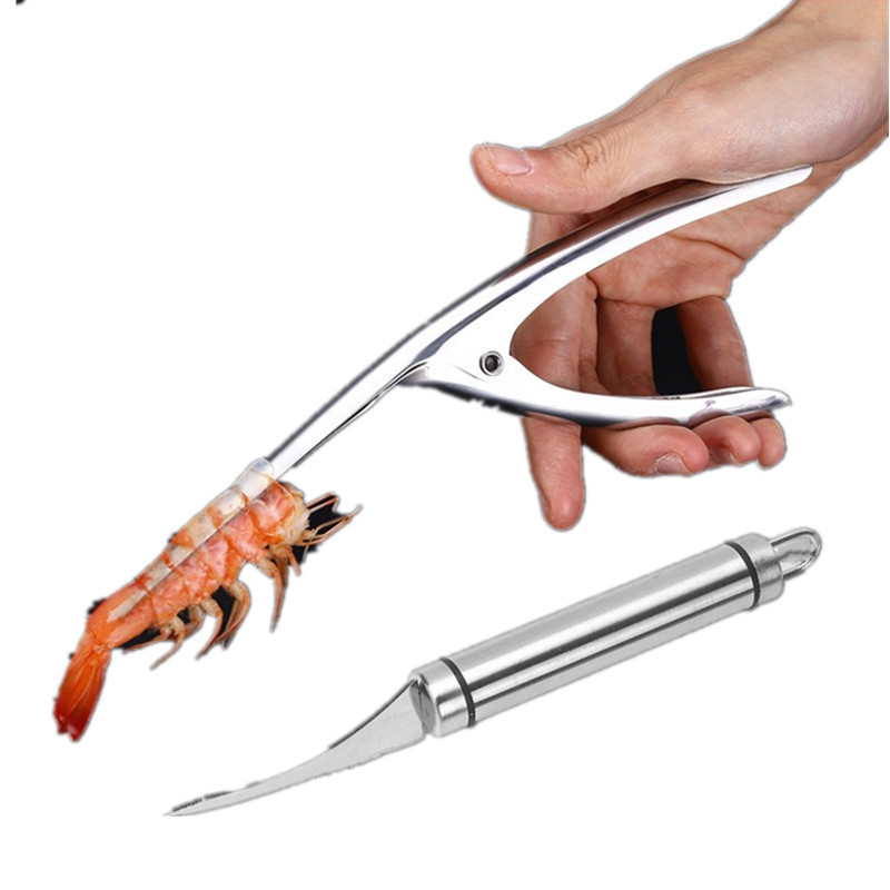 304 Stainless Steel Kitchen Fishing seafood Knife Lobster Shrimp Prawn Peeler Tools with Butterfly blade Knife