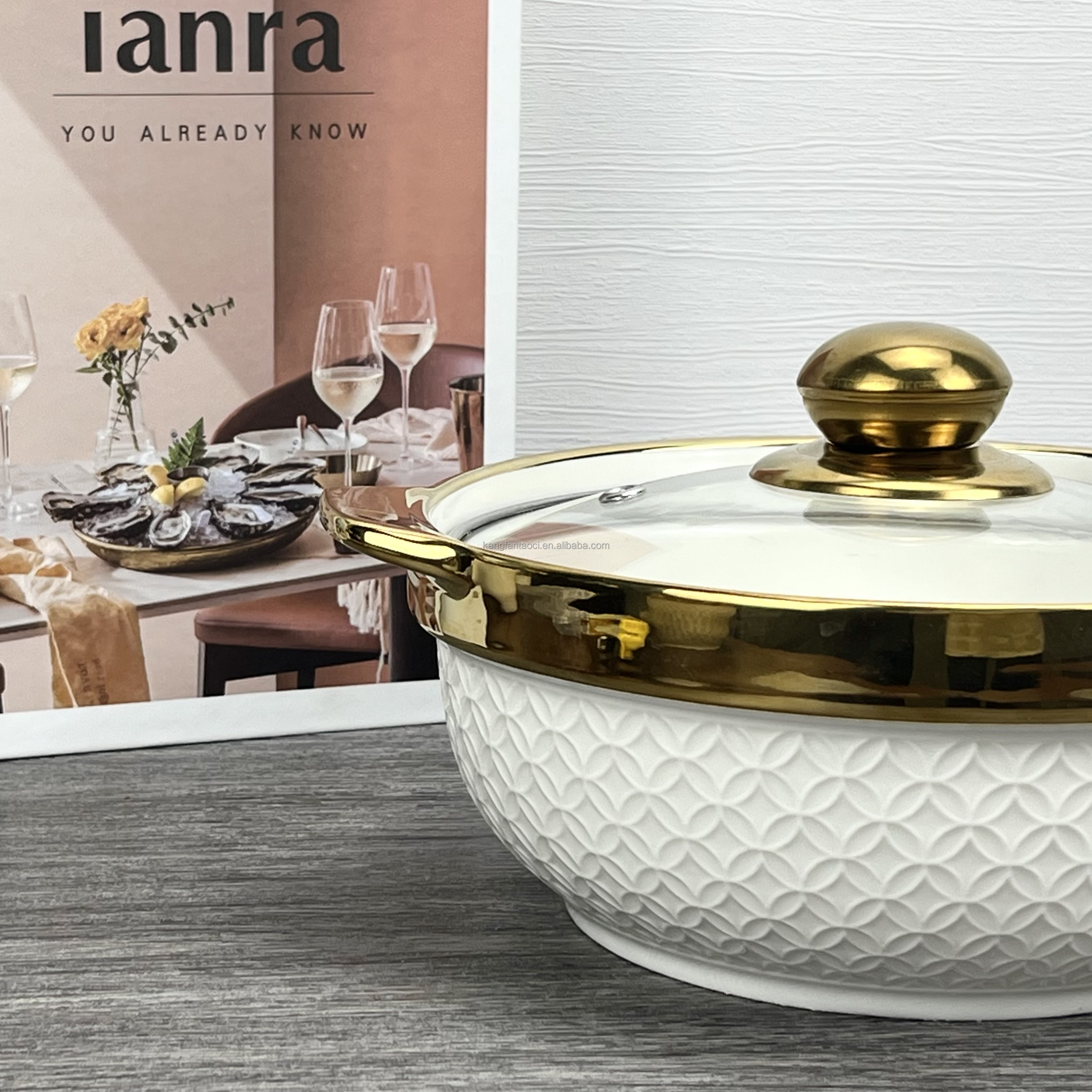 Kitchen Pots Non Stick Cookware Sets and Bowl Casseroles Dinnerware Plates Set Ceramic Soup Pot Cooking Pot Set With Lid