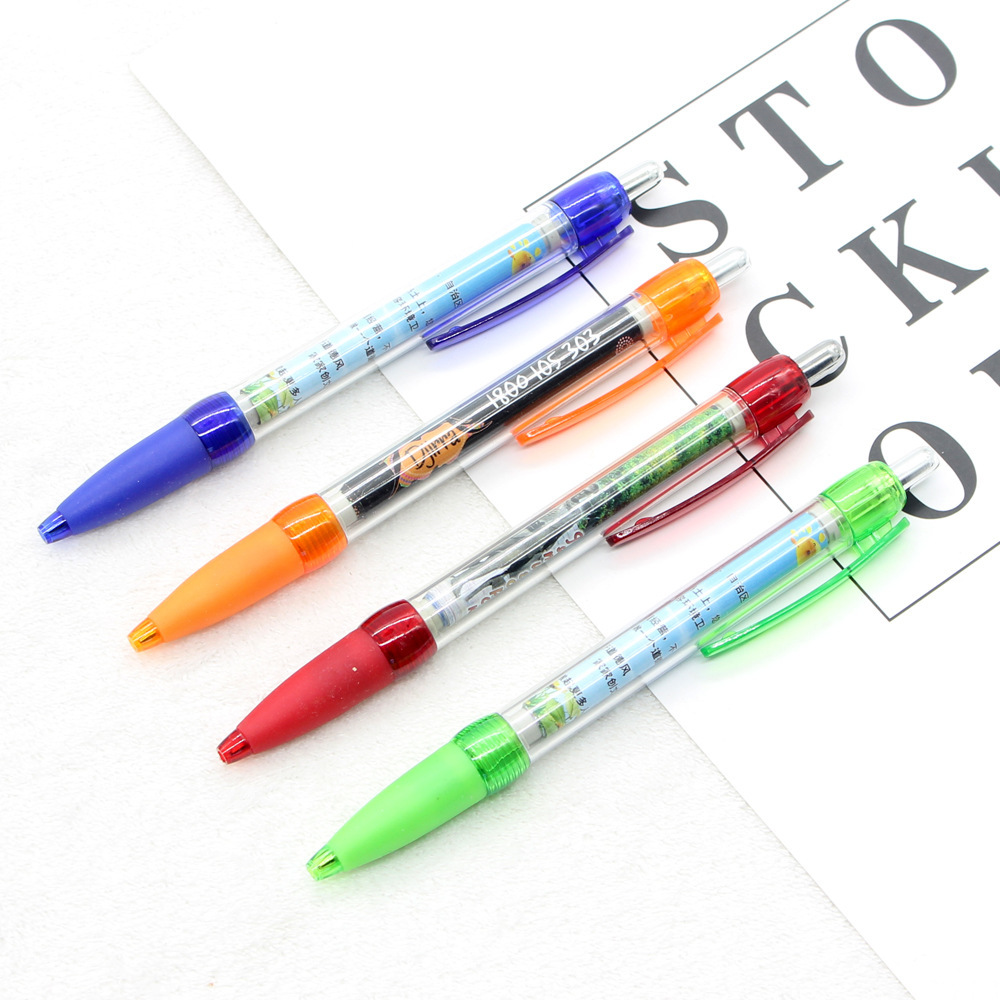 Wholesale Plastic Transparent Tube Advertising Banner Pen Pull Out Retractable Flag Pen