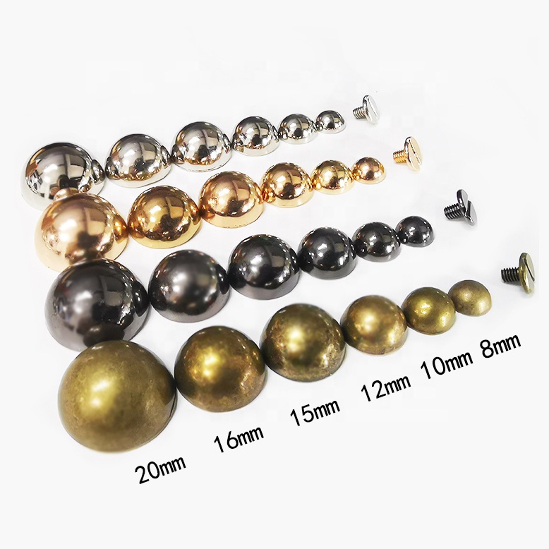 8mm DIY Metal Rivet Round For Belt Bag Handbag Bottom Support Garment Rivet With Screw