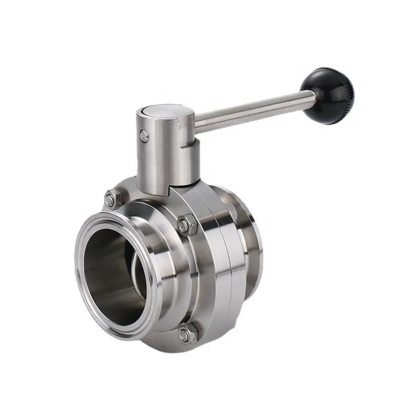 Aohoy stainless steel dairy food grade ss 304 316 sanitary tri clover clamp manual butterfly valve