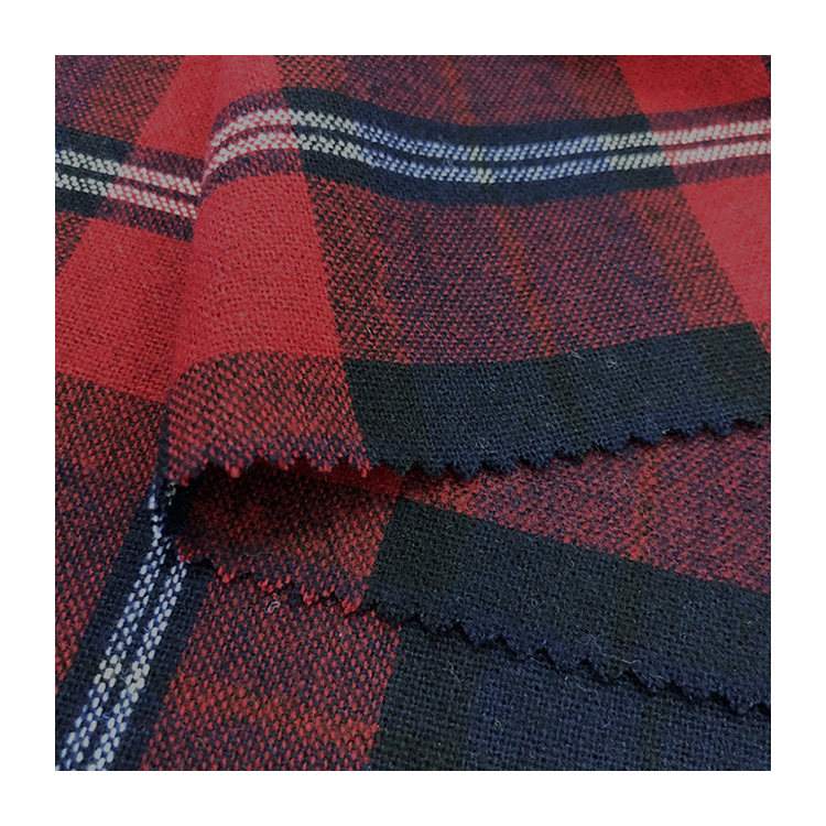 Cheap Pure Polyester Plaid Flannel fabric soft smooth foe men's shirt coat jacket