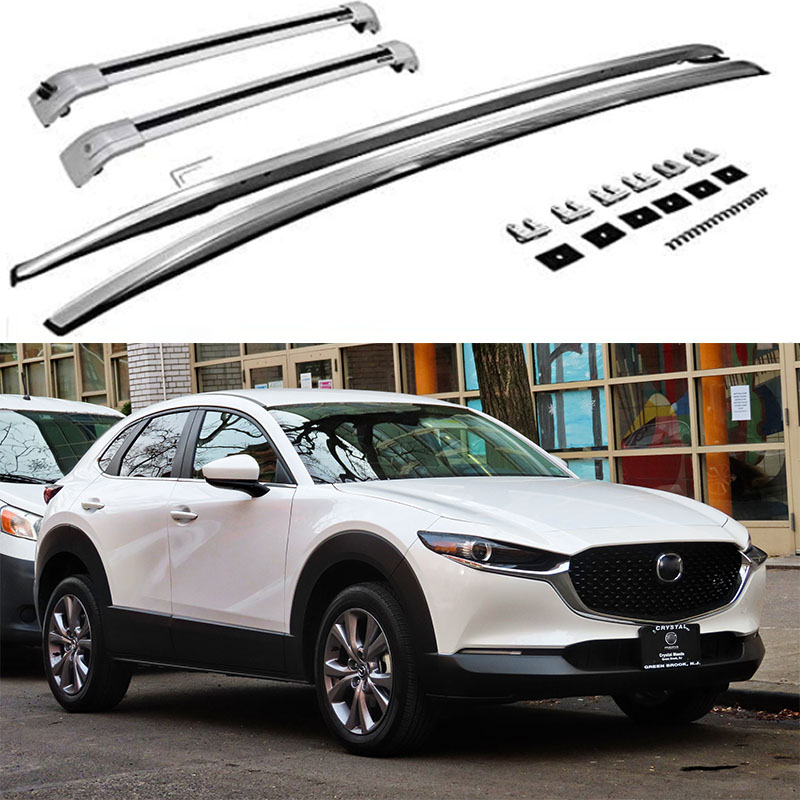 Aluminum Alloy Rooftop Cargo Carrier Cross Bar Roof Rack Rails For Mazda CX-30 2020 2021