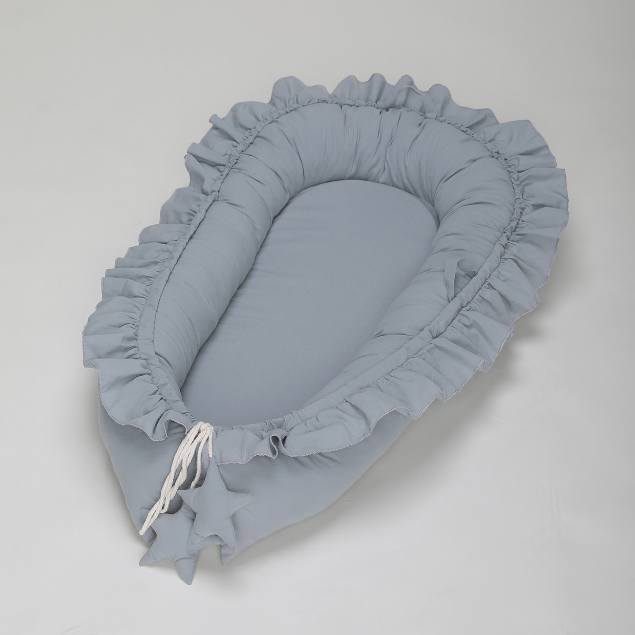 Baby Lounger and Baby Nest Prevent Flat Head Pillow 100% Breathable Organic Cotton Portable Crib Newborn Travel Recliner