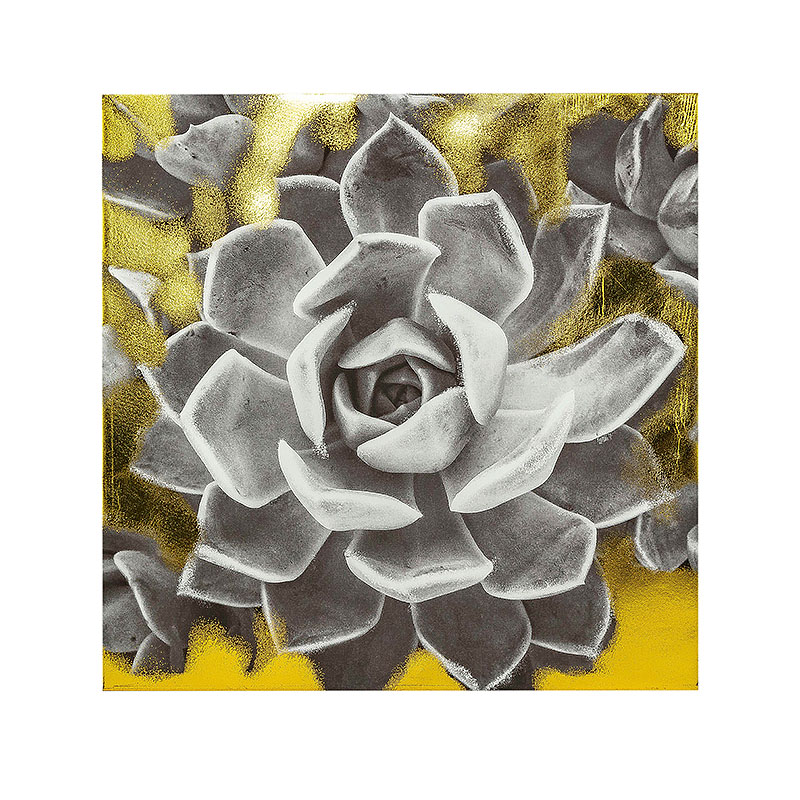 Blooming Flower with Gold foil Custom Canvas Wall Art Home Decoration