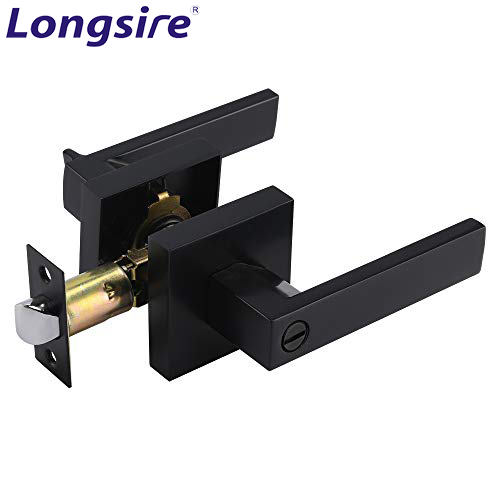 Дверная ручка zhongshan hardware для ванной комнаты, дверной замок, черная ручка, дверная черная с регулируемой защелкой, американские функциональные ручки ansi для спальни