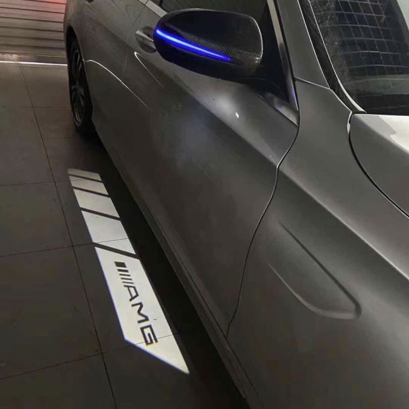 Автомобильное зеркало заднего вида светодиодные фары зеркало заднего вида автомобиля логотип лазерный свет для Mercedes Benz Amg C E W205 W213