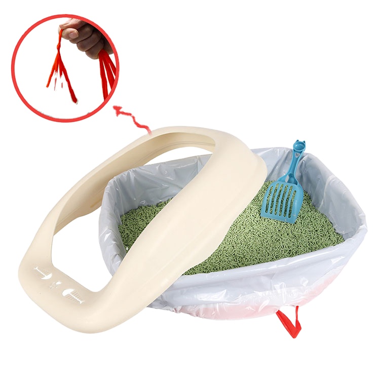 Hot sale 0.05mm thick cat Pan liner with drawstring poop bags Specialized Cat litter box liner