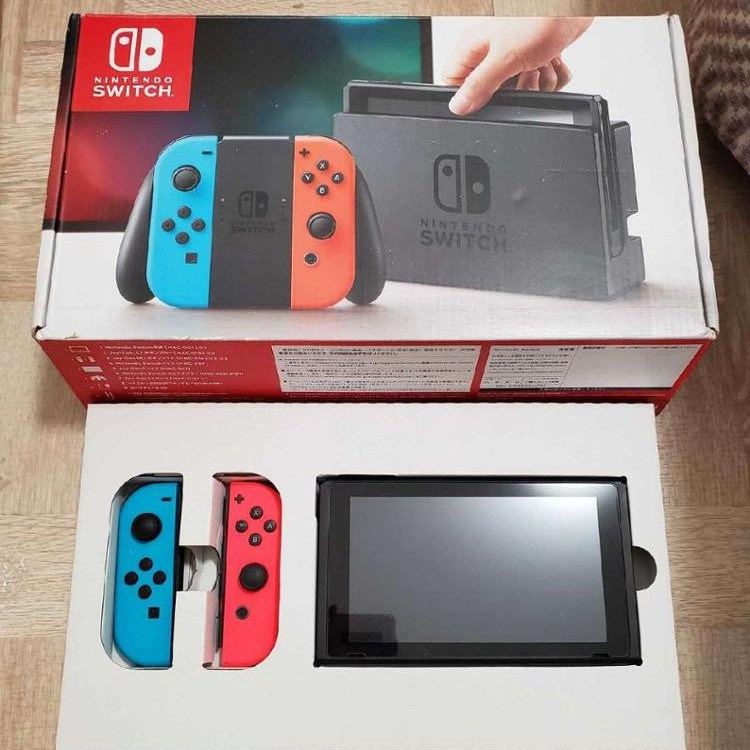 Оригинальная консоль ninten Switch с красной, синей, серой ручкой joy-con,90% новый класс A, полная коробка, для игр nintendo, видеоплеер ns