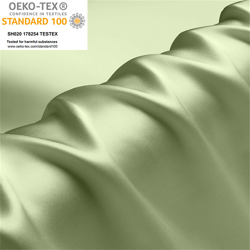 OEKO-TEX100 класса люкс 100% Шелковый однотонный тутового шелкопряда Зеленые атласные шелковые ткани и спортивной одежде