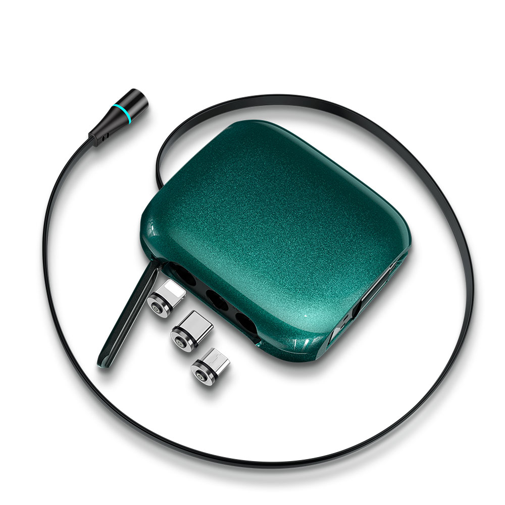 Tongyinhai magnetic head storage case pocket charger design one side pull retractable magnetic charger usb cable