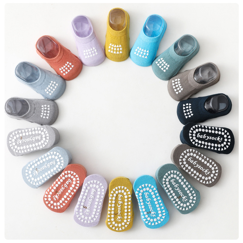 RTS 2021 cute cartoon ribbed ankle winter autumn knitted crochet grip anti slip ankle crew boy baby socks