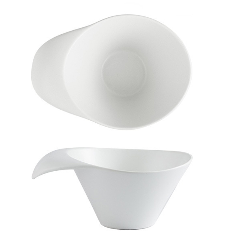 Creative hotel tableware special-shaped ceramic bowl Nordic style restaurant salad bowl flavor dish household supplies wholesale