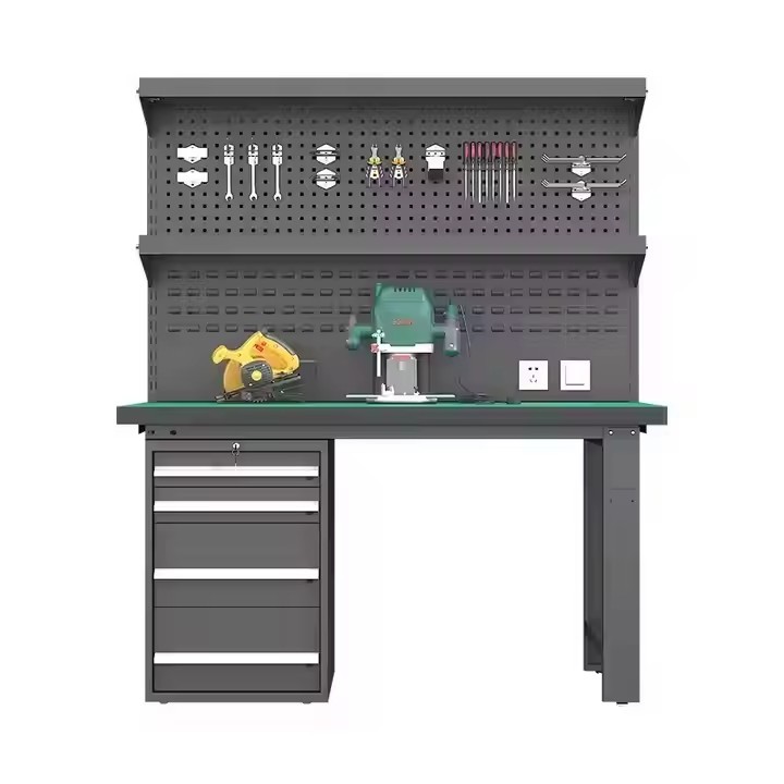 Professional Multifunctional Maintenance Bench Industry Workshop Equipment Steel Metal Wood Iron Workbenches Factory Storage
