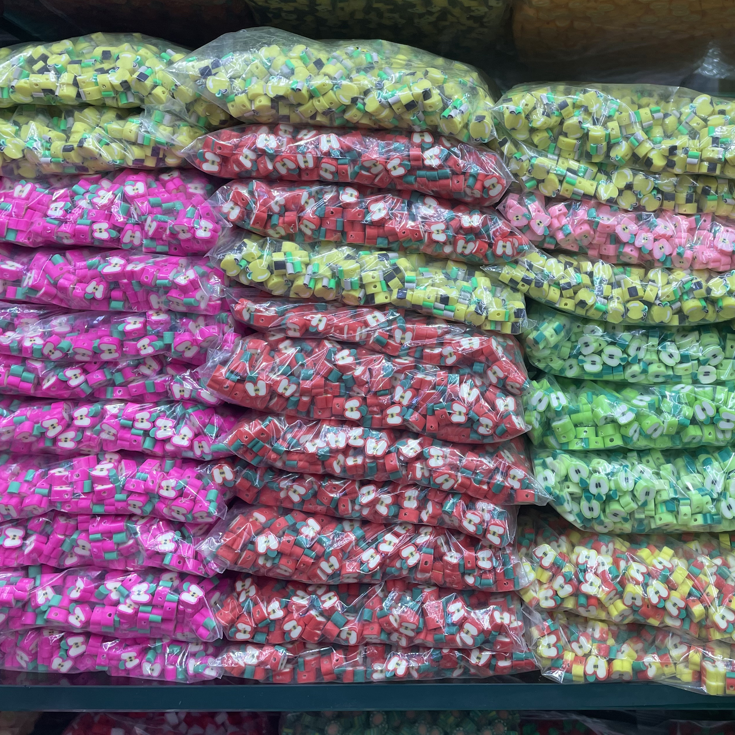 WHATSTONE Wholesale10mm 50Pcs/Bag Soft Pottery Colorful Sun Flowers Yellow Smiling Face Diy Loose Polymer Clay Beads