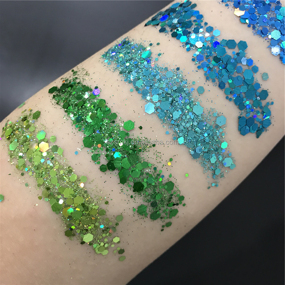 Bright Gold and Silver Face Glitter Shimmer Sequins Powder Paillette Nail and Body Art Decoration Cosmetic Glitter