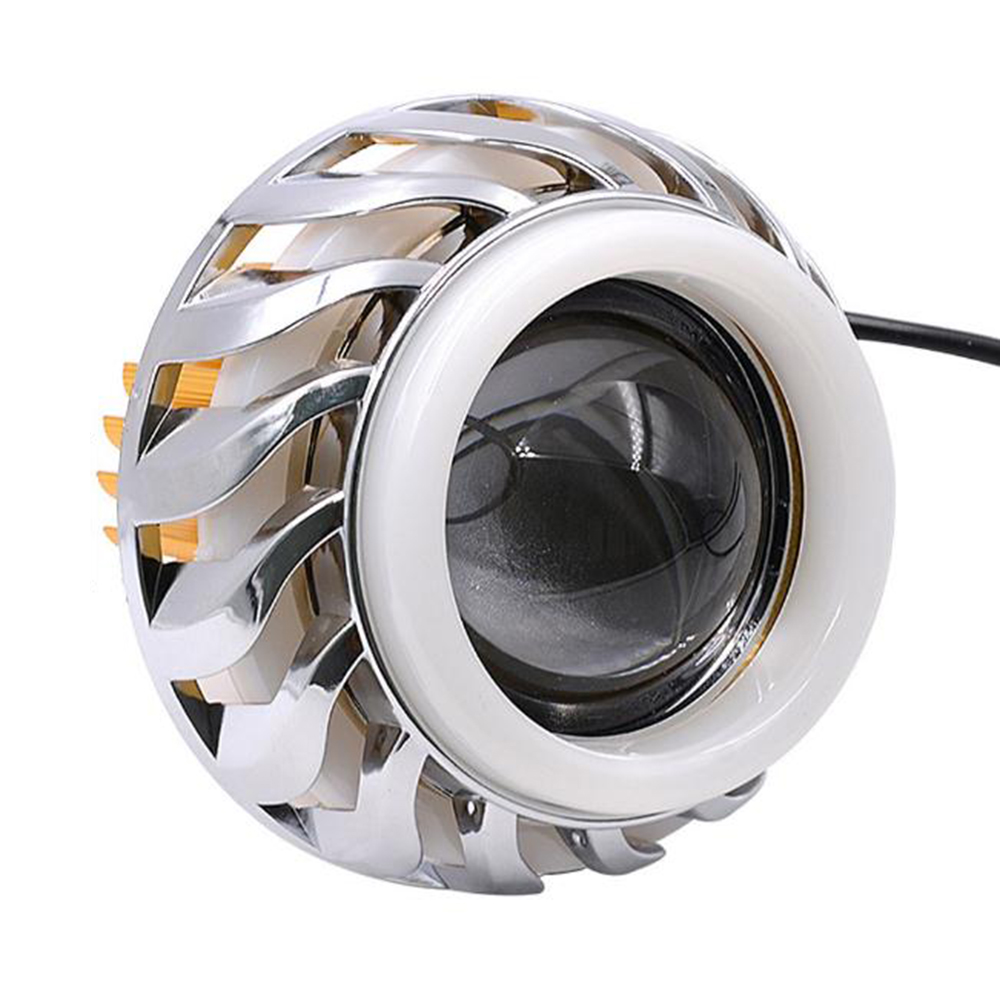 Motorcycle Headlight with Angel Eye 12V-85V Moto Lamp LED Fog Point Head Light Energy Saving Lasting