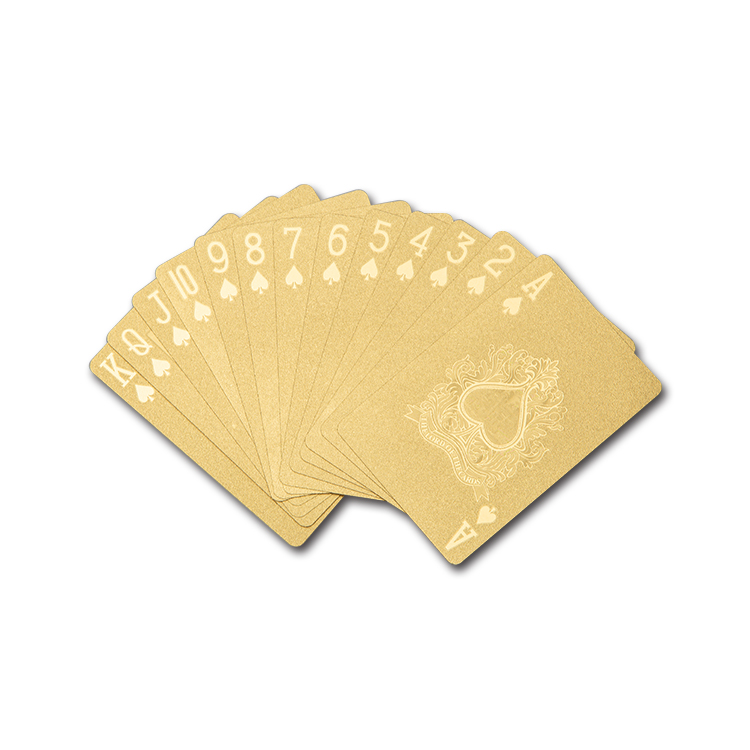 Игральные карты из золотой фольги, прочный золотой стандарт, 52 карты, 24K