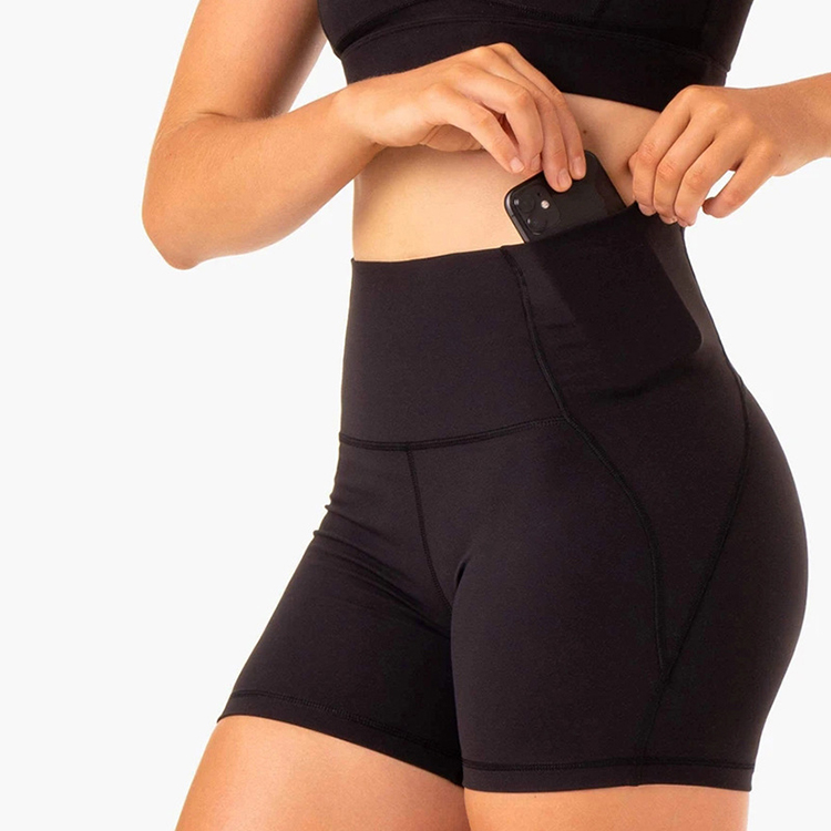 High quality custom logo womens yoga shorts summer gym womens shorts with pockets