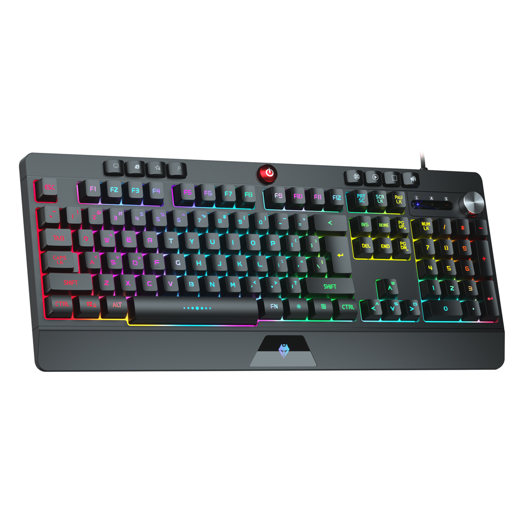 Игровая мембранная клавиатура RGB с подсветкой и мультимедийными клавишами, игровая клавиатура с пользовательским логотипом