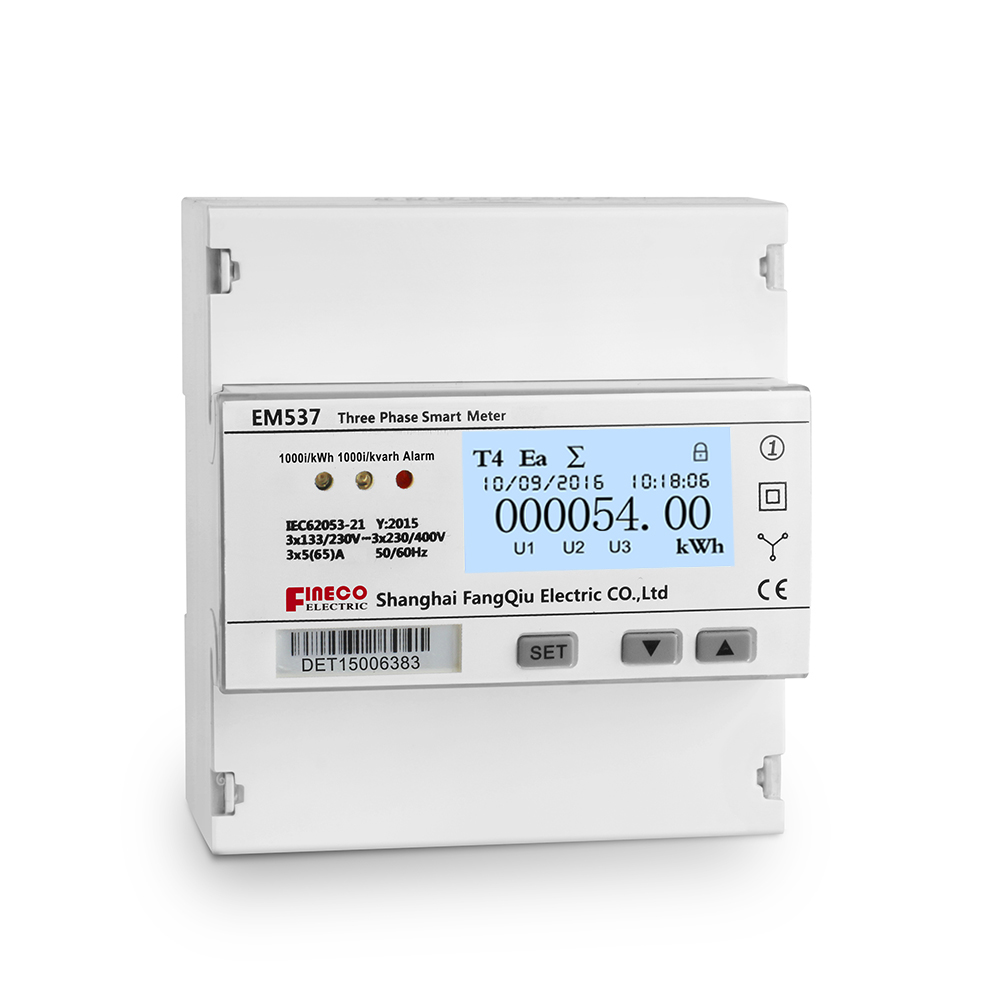 Умный счетчик электроэнергии LoRaWAN EM537-LoRa 3*133...230/230...400 В 5(65)A, трехфазный