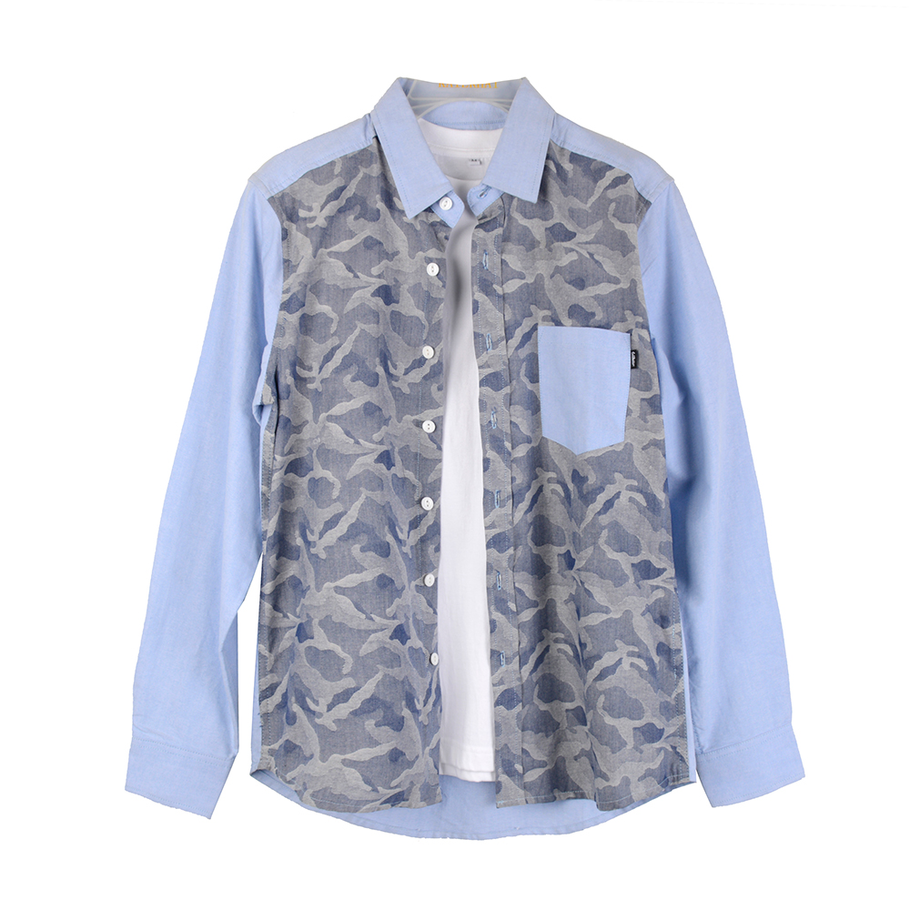 Quality assurance designer casual cotton military cargo printed fashion long sleeve shirt man