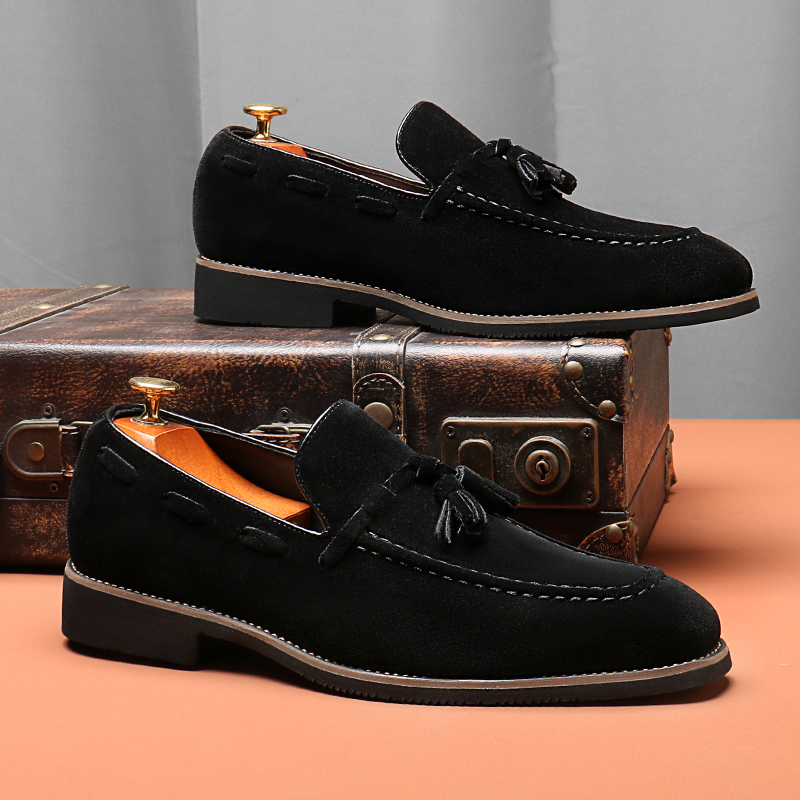 Wholesaler casual shoes black brown leather shoes for men walking style leather men loafer dress shoes for men