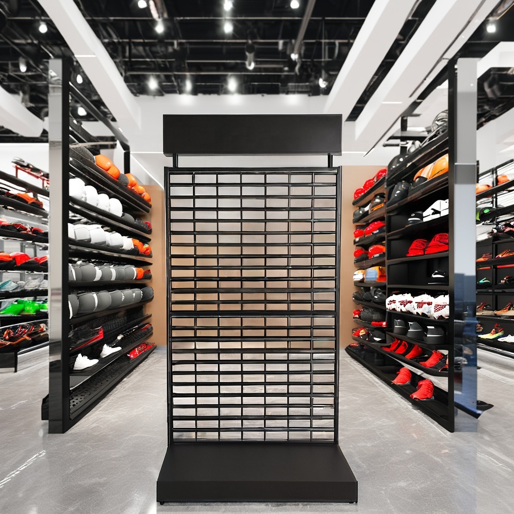 Custom Store Sports Equipment Fitness Yoga Wear Accessories Jersey Sock Tool Rock Climbing Camp Metal Mesh Display Rack Stand