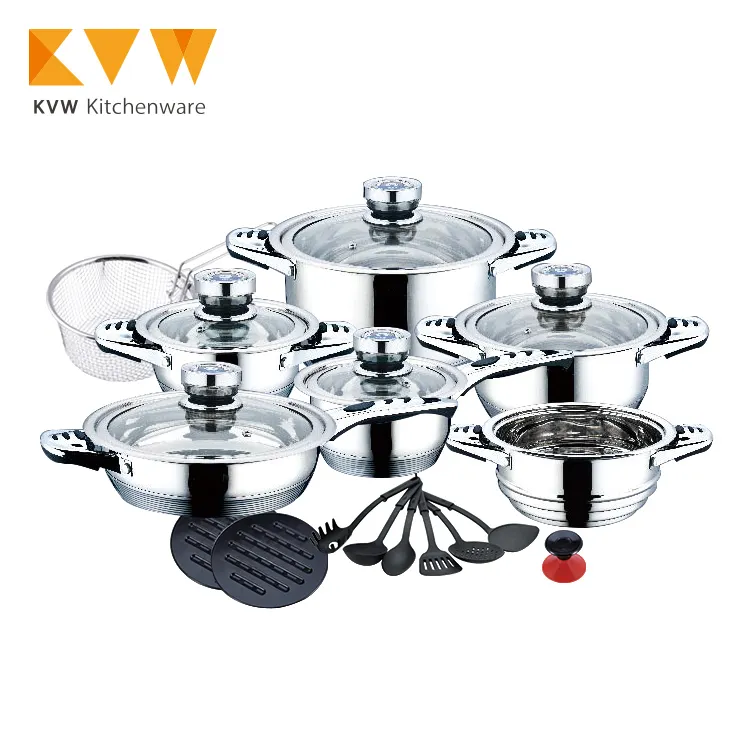 Factory Price 23pcs Non-stick Cooking Pot Stainless Steel Cookware Sets