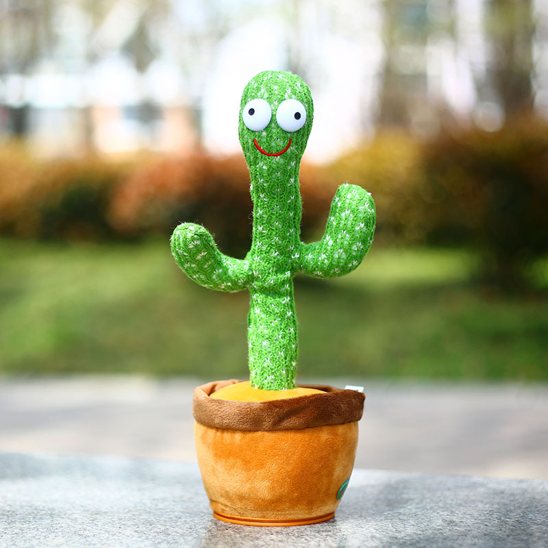 120 Songs Cute Stuffed Flowerpot Twisting Dancing Cactus Doll Talking Singing Music Dancing Cactus Plush Toy