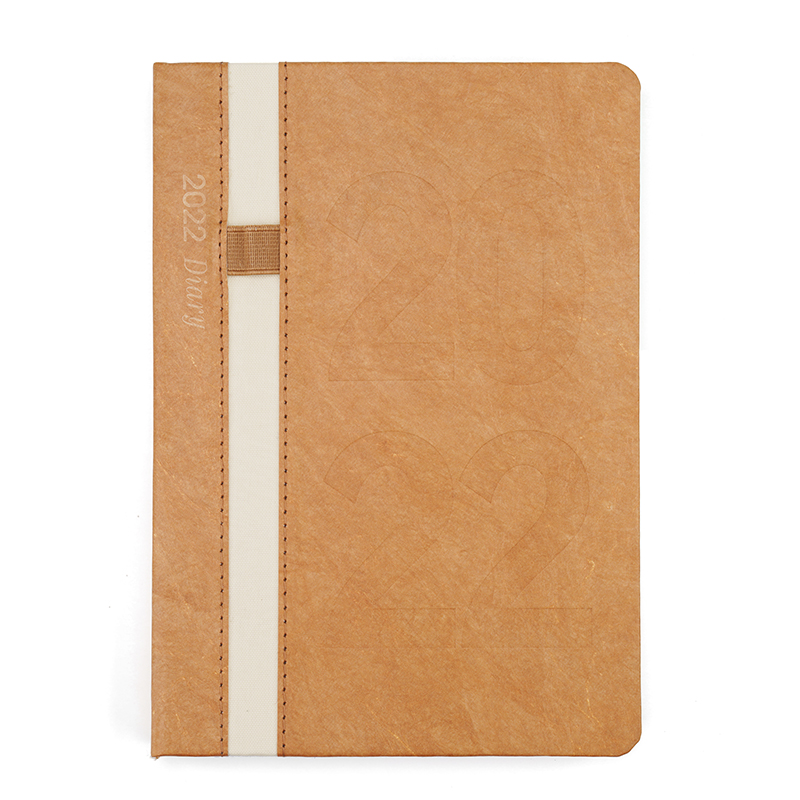 2022 Hot Stamp Hard Tyvek Fabric Combination Cover Eco Friendly Personal Diary With Pen Loop