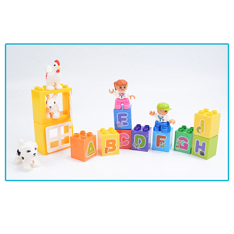 Large-particle building blocks assembling children's puzzle letters train toy small train model building blocks