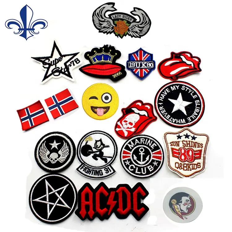 2021 Wholesale Custom Clothing Woven Fabric Badge Embroidery Patch