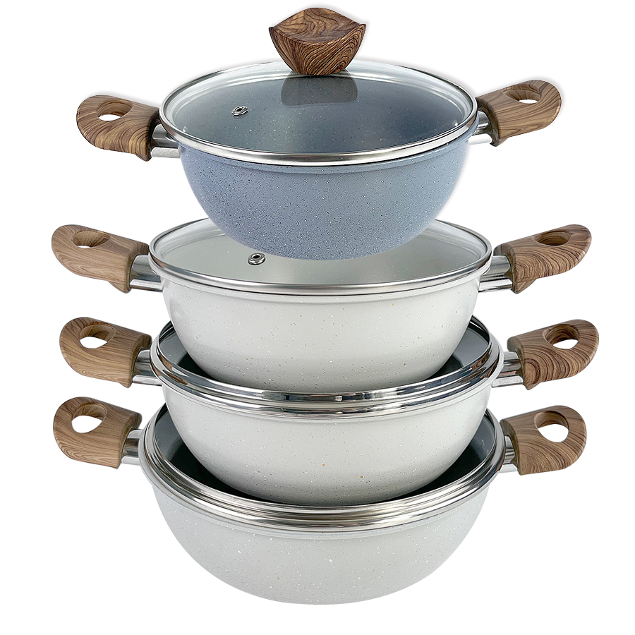 factory wholesale non stick cookware set cast iron cooking pot set non-stick cookware home cooking set with lid no stick