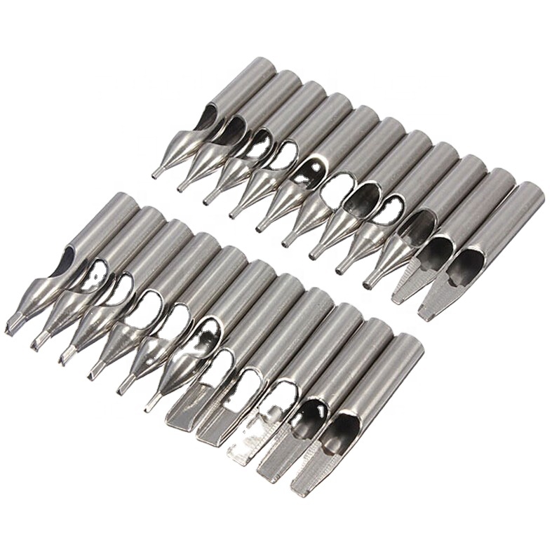China Stainless Steel Round Tattoo Nozzles Tips Needles Grip Machine Set