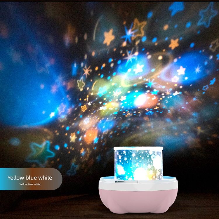 Drop shipping 3D kids night lamp on off timer star 360 projector sky moon light for baby
