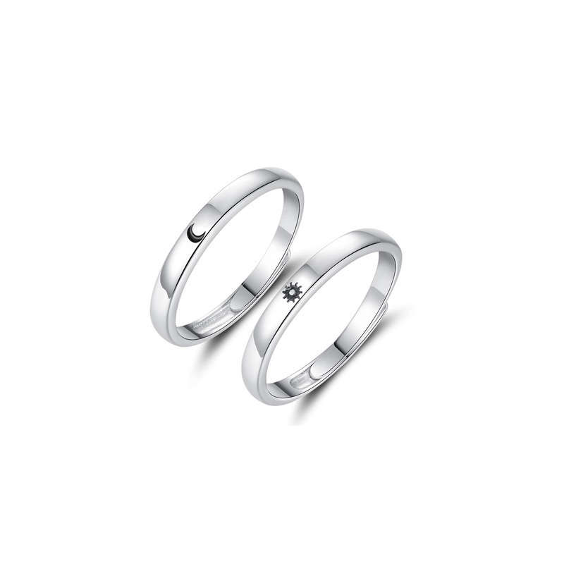 New Moon Sun Women Men Jewelry Adjustable Couple Rings Female Ladies Male Finger Lovers Ring Jewellery
