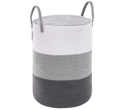 Woven Rope Laundry Hamper with Handles, Tall Laundry Basket for Blanket Storage