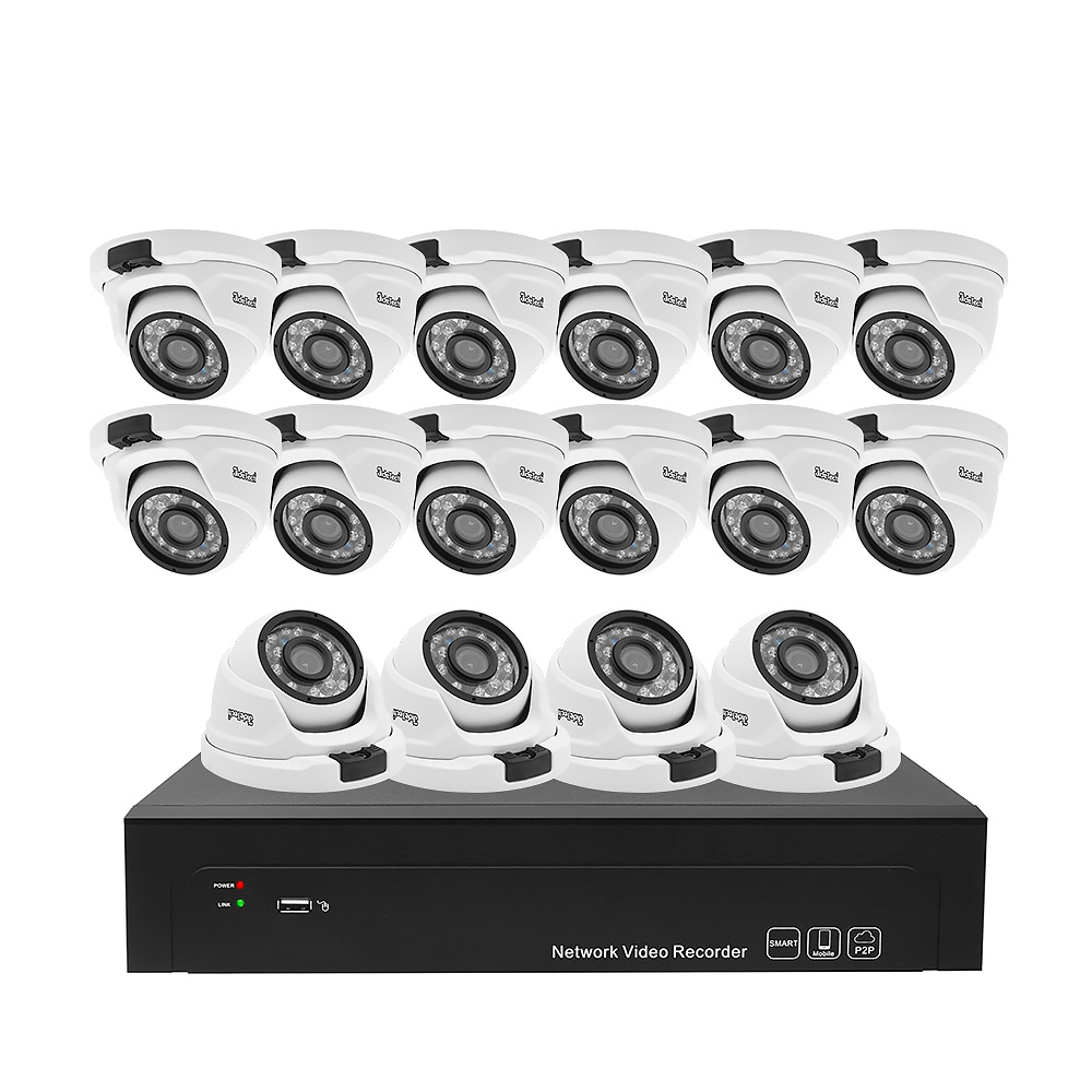 JideTech 1080P купольная PoE IP камера NVR комплект 16 каналов CCTV камера безопасности система с приложением