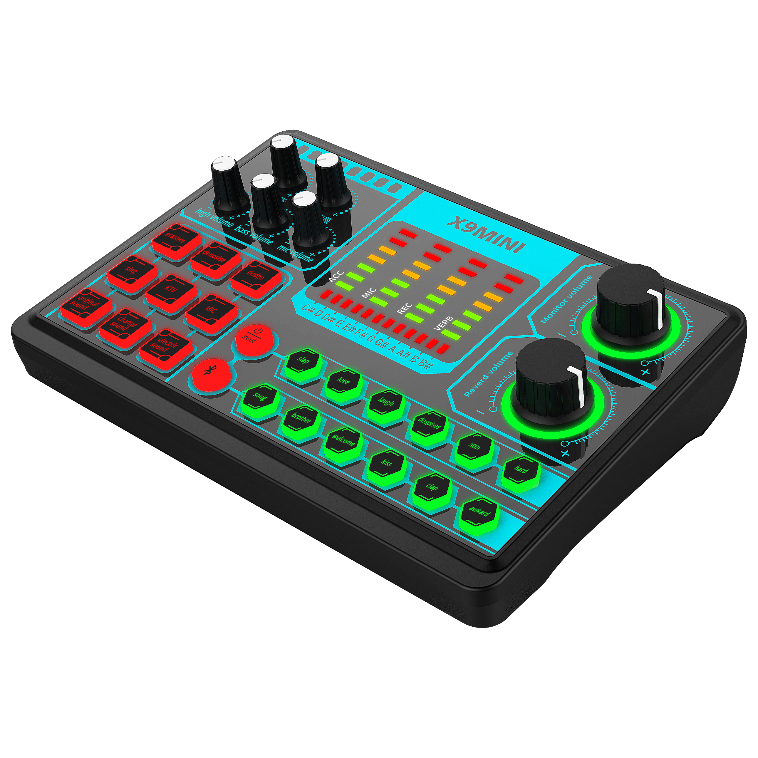 2021 new mobile phone sound card USB computer sound cards for tiktok live and set of sound correction mixer