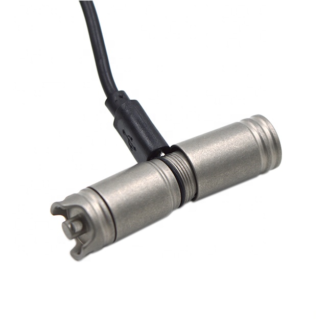 Кемпинговый фонарь USB Аккумуляторная Регулируемая титановая светодиодный фонарик с брелок отверстие