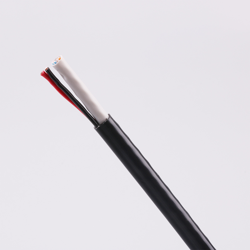 Оптовая цена Чистая медь Открытый UTP Cat5e сиамский с силовым кабелем PE PVC двойная оболочка УФ-стойкость 305 м