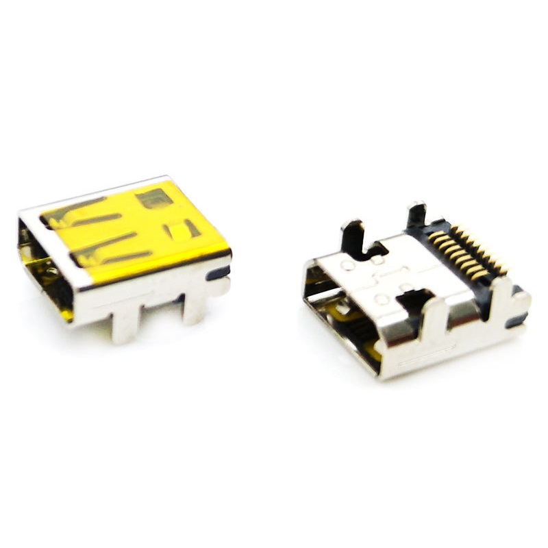 JINBEILI Micro 19PIN type female pcb connector right angle smt type forgold-plated or Ni-plated 2.0 type c male connector
