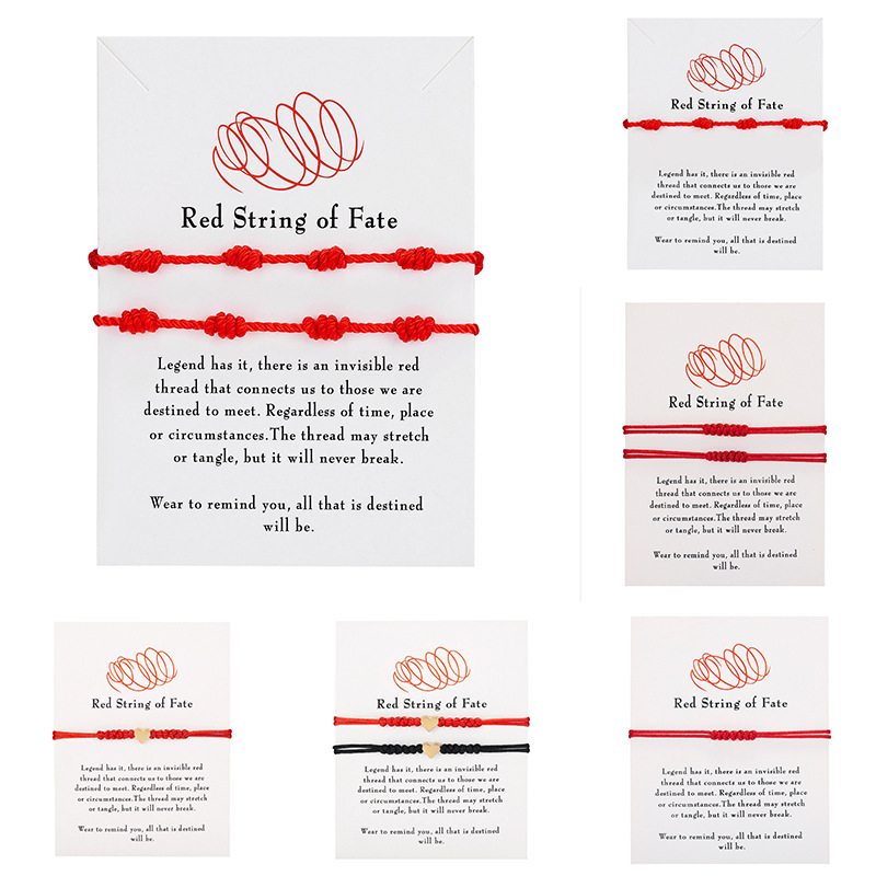 Red String of Fate Good Luck Protection Couples Bracelets For Gift