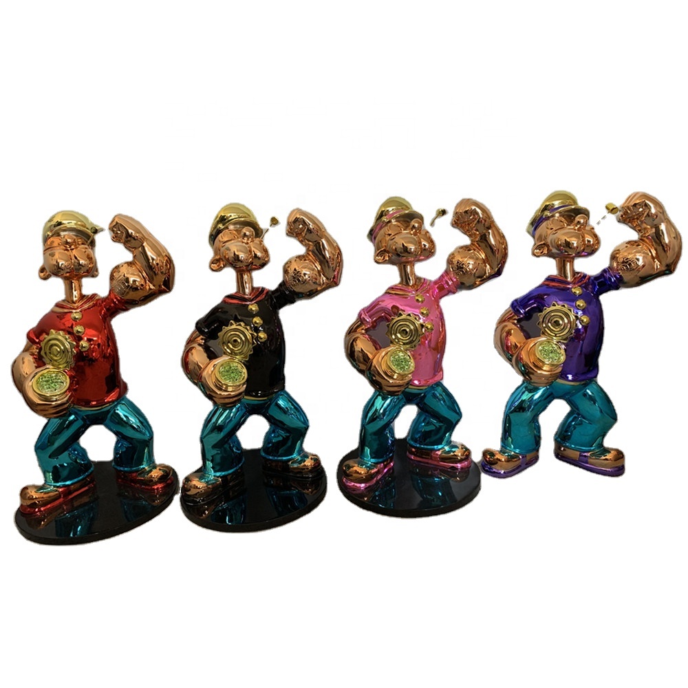 Popeye Statue для Home Decoration, Famous Art, Small Resin Sculpture, 4 вида цветов
