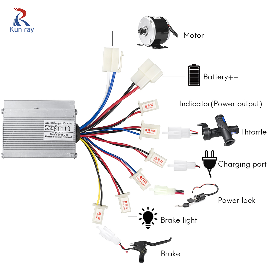 Cheaper Price 24V 250W LB27 Parts for Electric Bicycle Brush Controller