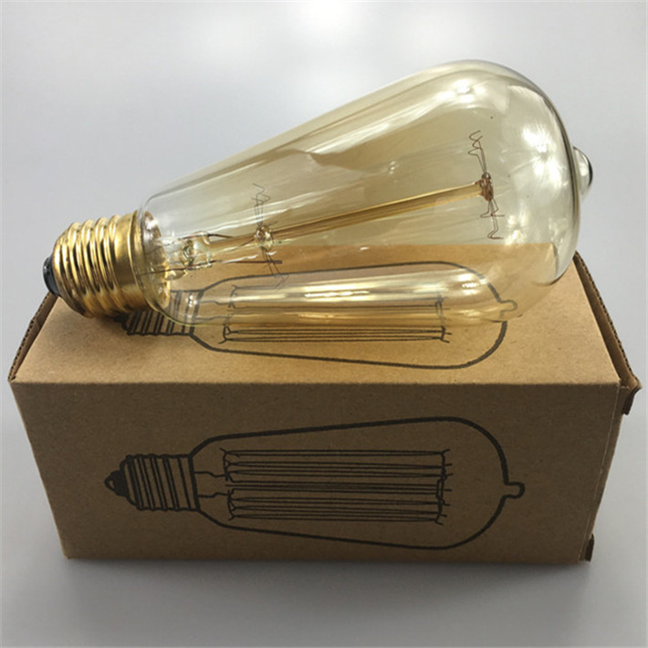 ST64 Edison 60 Вт ретро лампы 110V E26 с короткозамкнутым ротором нити антикварная лампа накаливания, винтажная лампа Эдисона