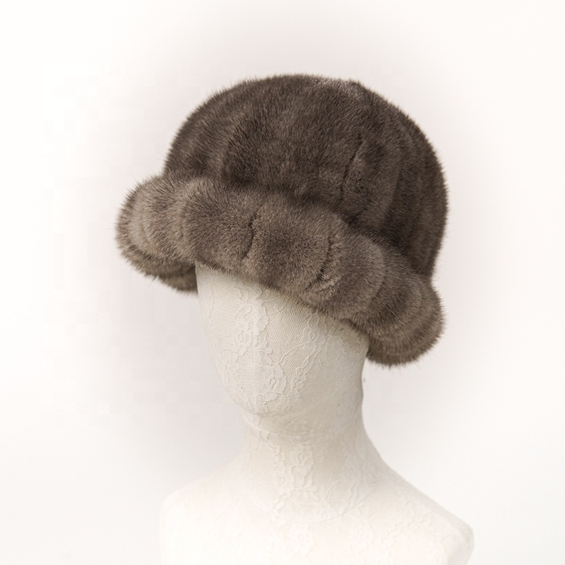 Handmade Mink Tail Patchwork Cloche Hat Wholesale Product Type Hats & Caps